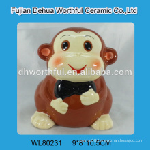 Wholesale ceramic money bank in funny monkey shape